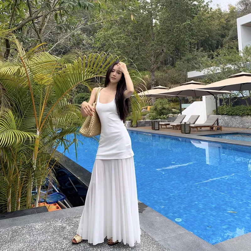 GUOZHEN Slip Dresses Women's-4