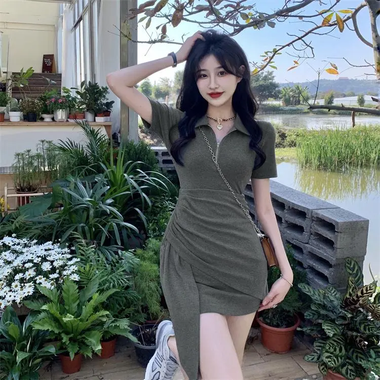 GUOZHEN Short Sleeved Dress Women's-7