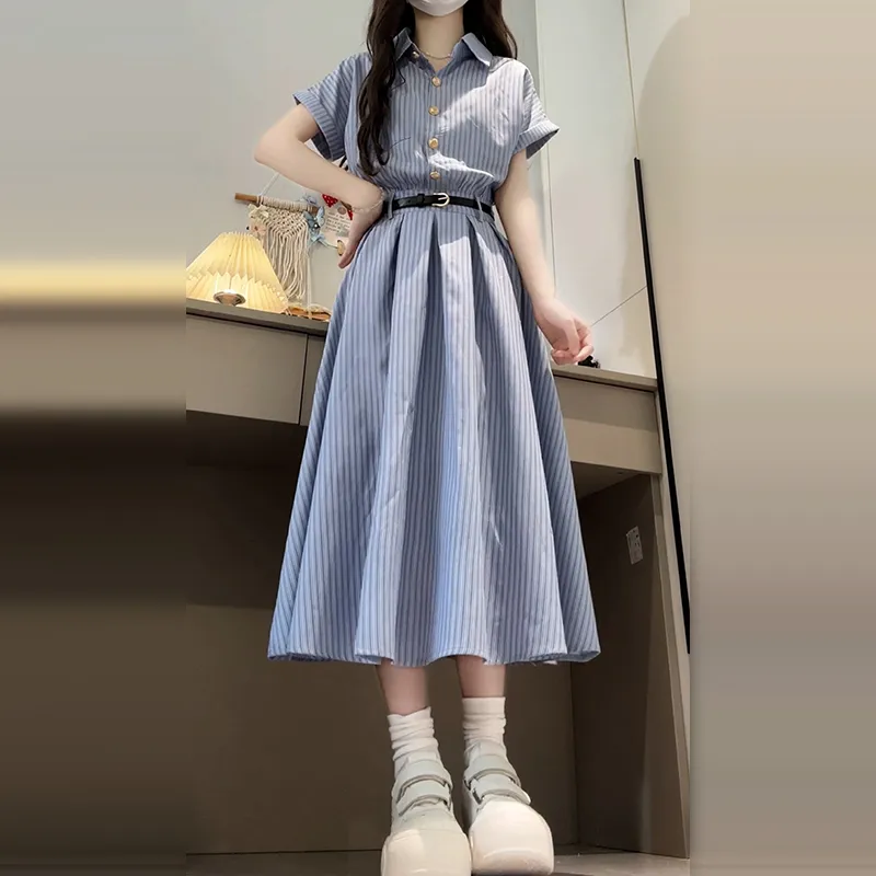 GUOZHEN Short Sleeved Dress Women's-2