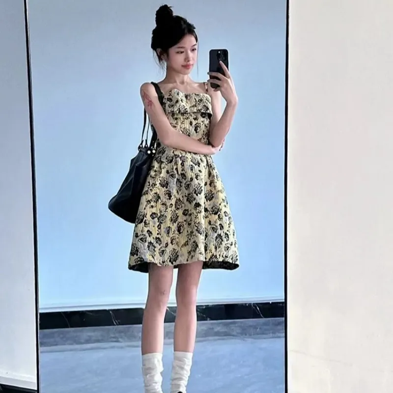 GUOZHEN Slip Dresses Women's Yellow-5