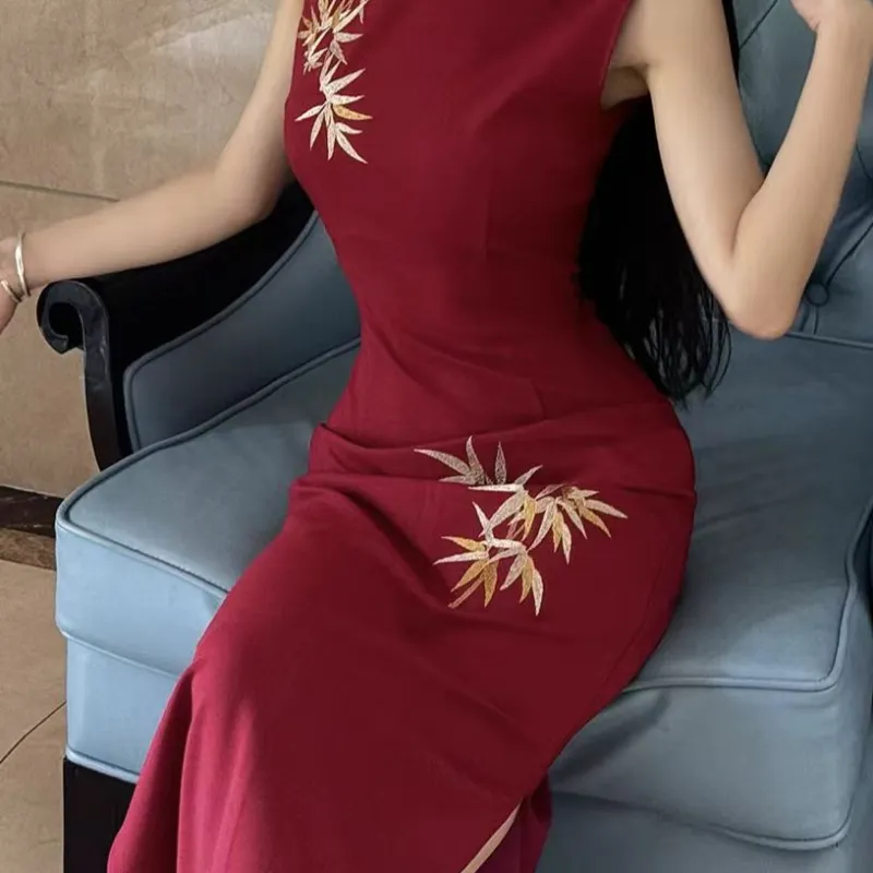GUOZHEN Sleeveless Dress Women's-11