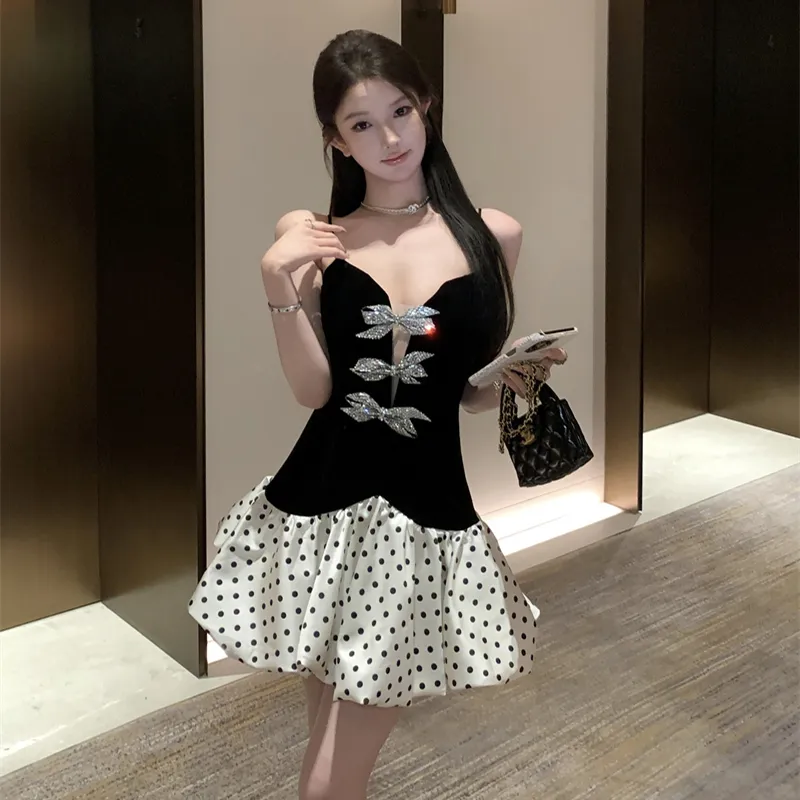 GUOZHEN Slip Dresses Women's Black-2