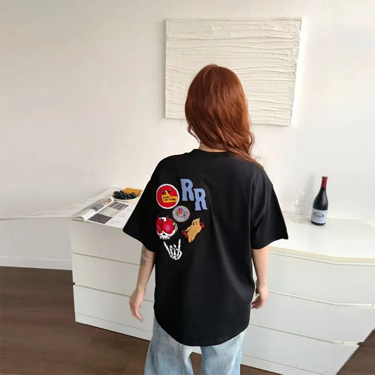 GUOZHEN Drop Shoulder Sleeve T Shirt Unisex-7