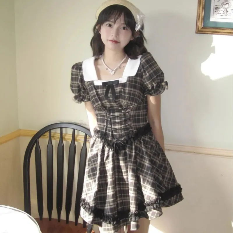 GUOZHEN Short Sleeved Dress Women's-3