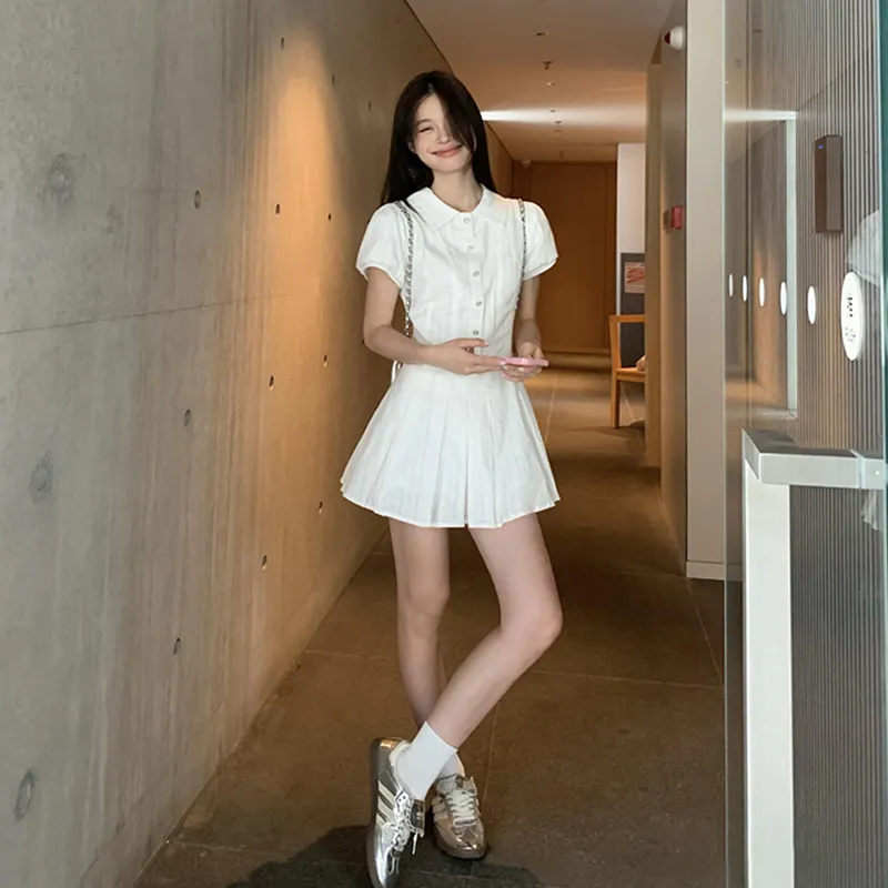 GUOZHEN Short Sleeved Dress Women's-4