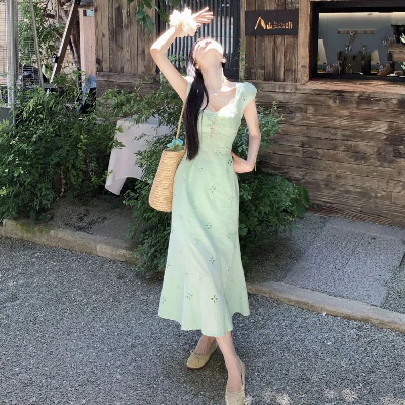 GUOZHEN Short Sleeved Dress Women's-3