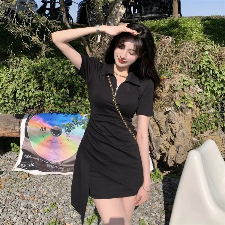 GUOZHEN Short Sleeved Dress Women's-3