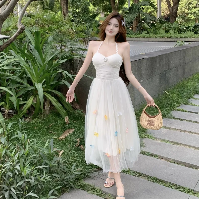 GUOZHEN Slip Dresses Women's White-2
