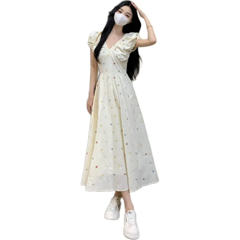 GUOZHEN Short Sleeved Dress Women's-4