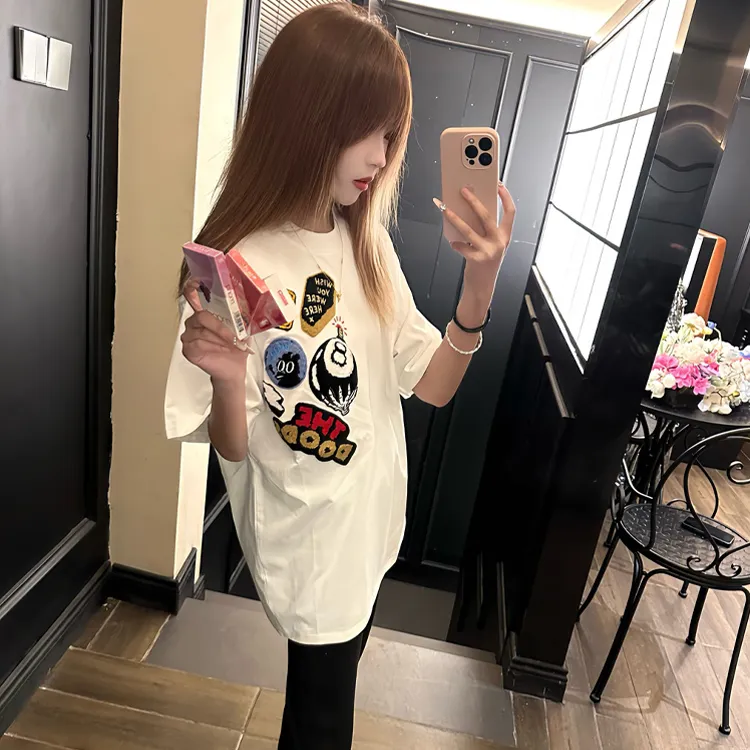 GUOZHEN Drop Shoulder Sleeve T Shirt Unisex-2