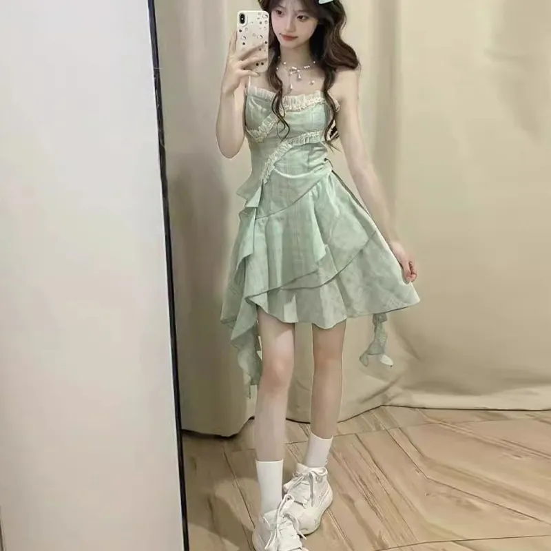 GUOZHEN Slip Dresses Women's Light Green-2