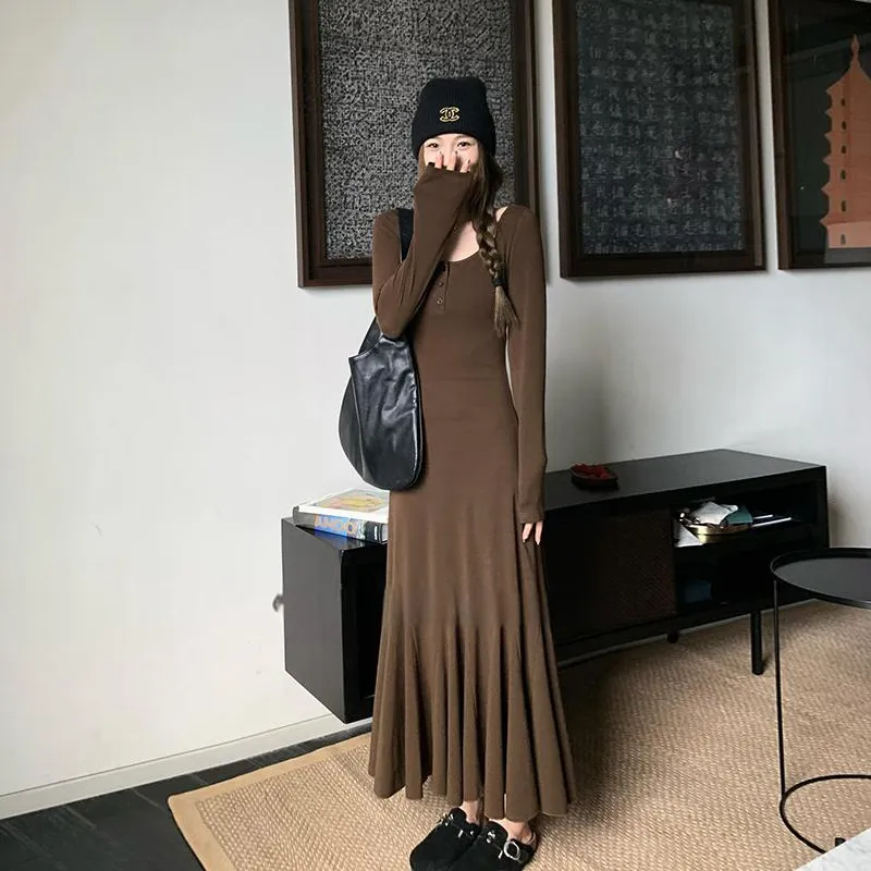 GUOZHEN Long Sleeved Dress Women's-9