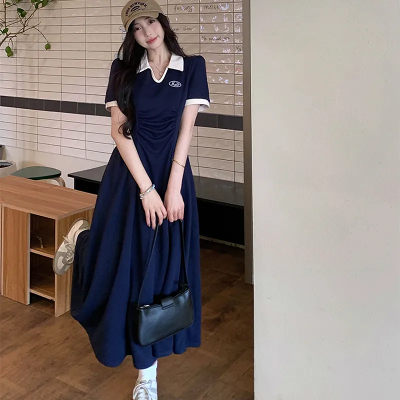 GUOZHEN Short Sleeved Dress Women's-4