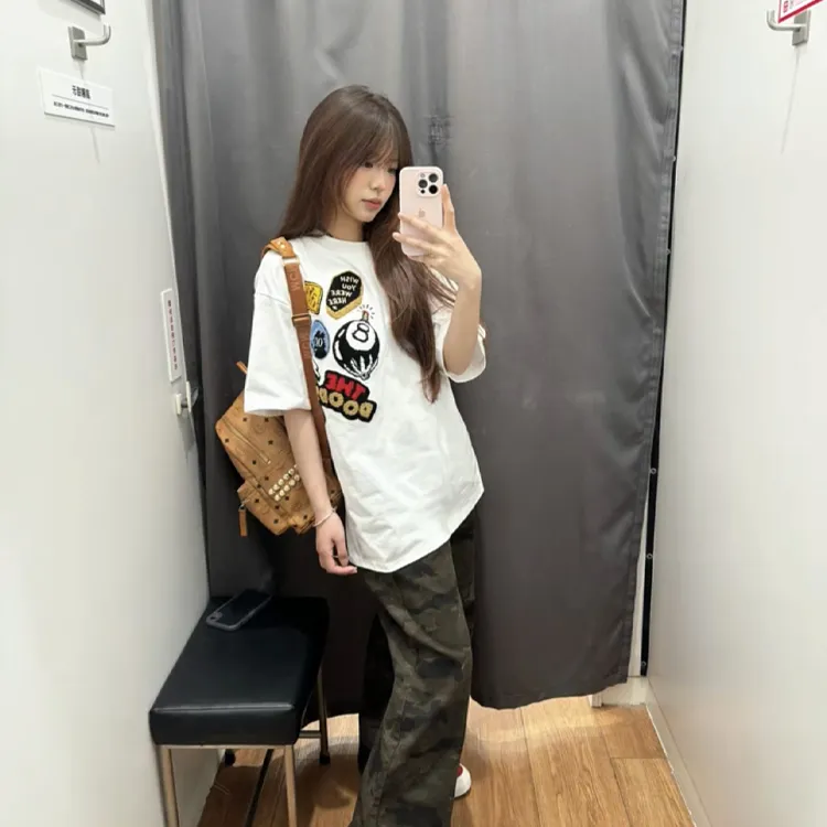 GUOZHEN Drop Shoulder Sleeve T Shirt Unisex-3