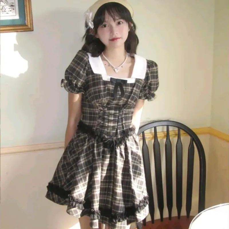 GUOZHEN Short Sleeved Dress Women's-4
