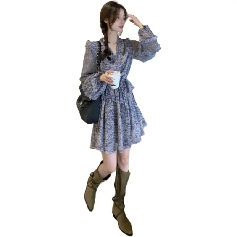 GUOZHEN Long Sleeved Dress Women's-1