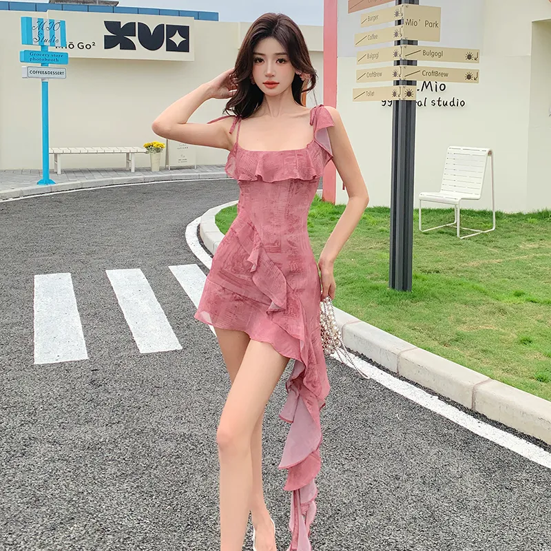 GUOZHEN Slip Dresses Women's Red-2