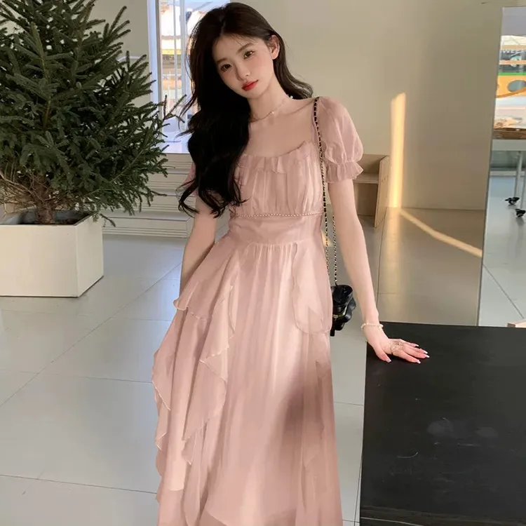 GUOZHEN Short Sleeved Dress Women's-3