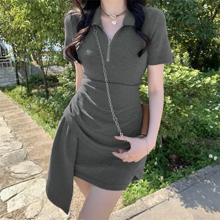 GUOZHEN Short Sleeved Dress Women's-8