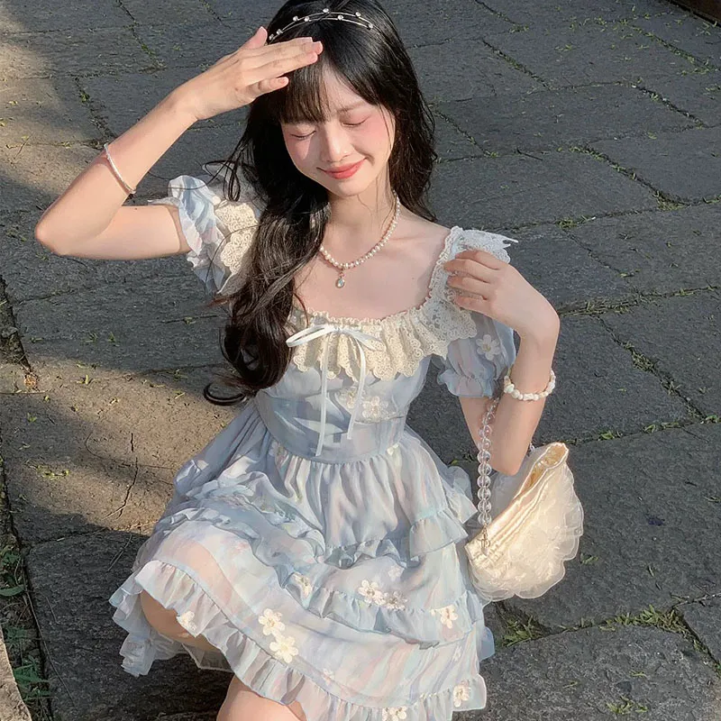 GUOZHEN Short Sleeved Dress Women's-3