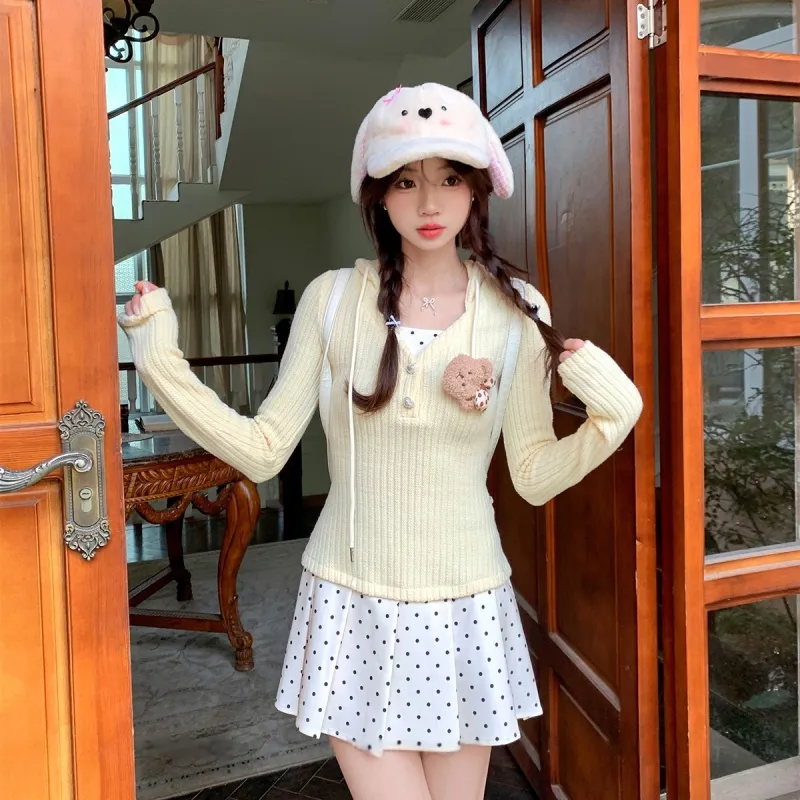GUOZHEN Long Sleeved Dress Women's Light Apricot-2