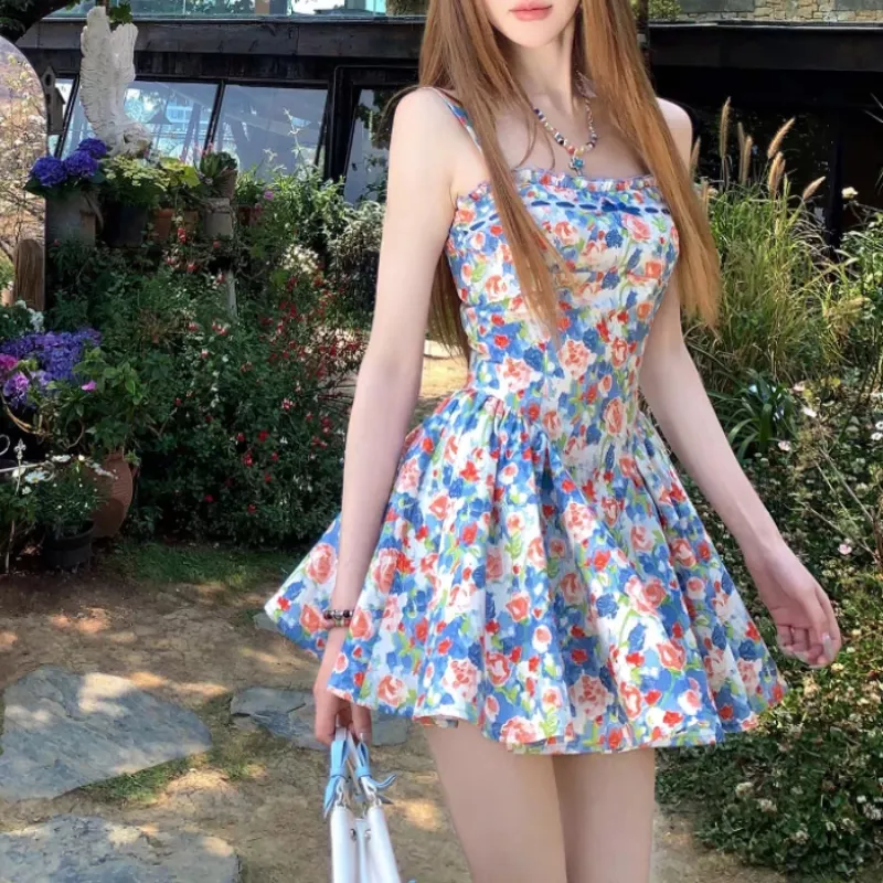 GUOZHEN Slip Dresses Women's Blue-6