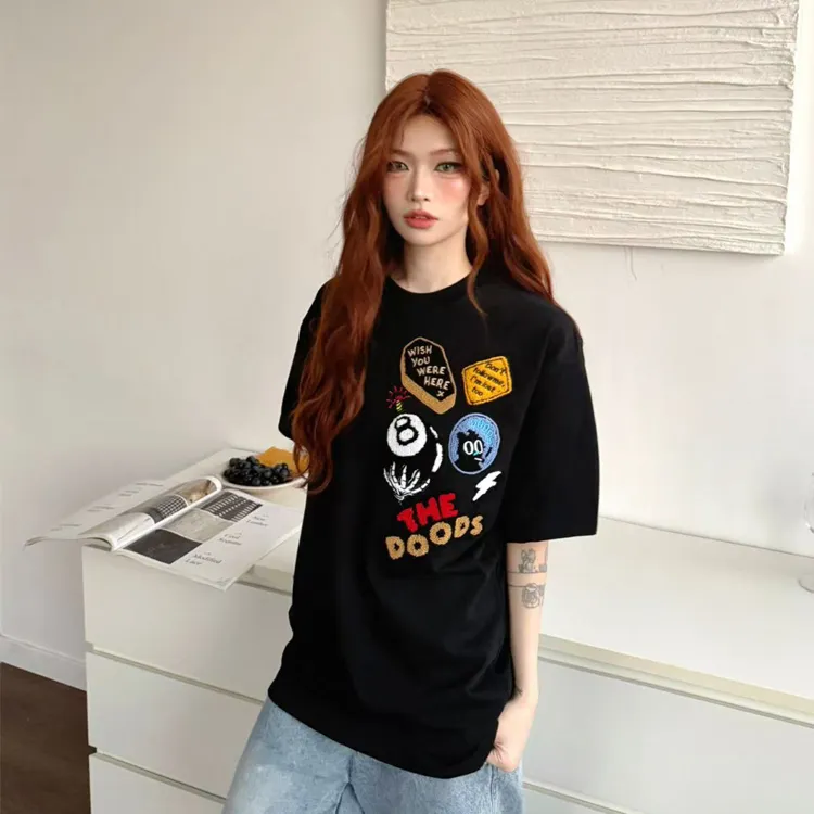 GUOZHEN Drop Shoulder Sleeve T Shirt Unisex-6