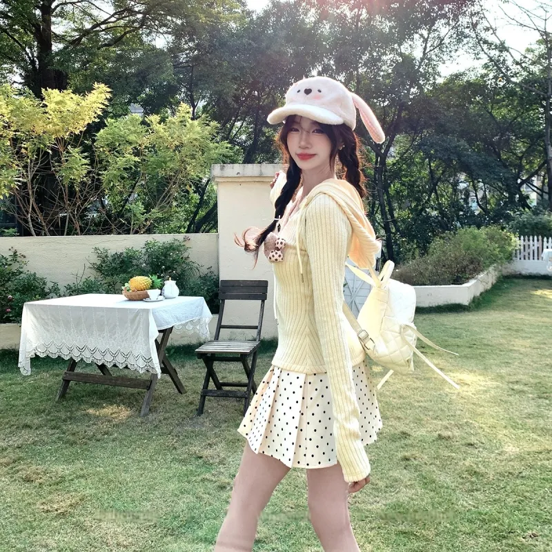 GUOZHEN Long Sleeved Dress Women's Light Apricot-4