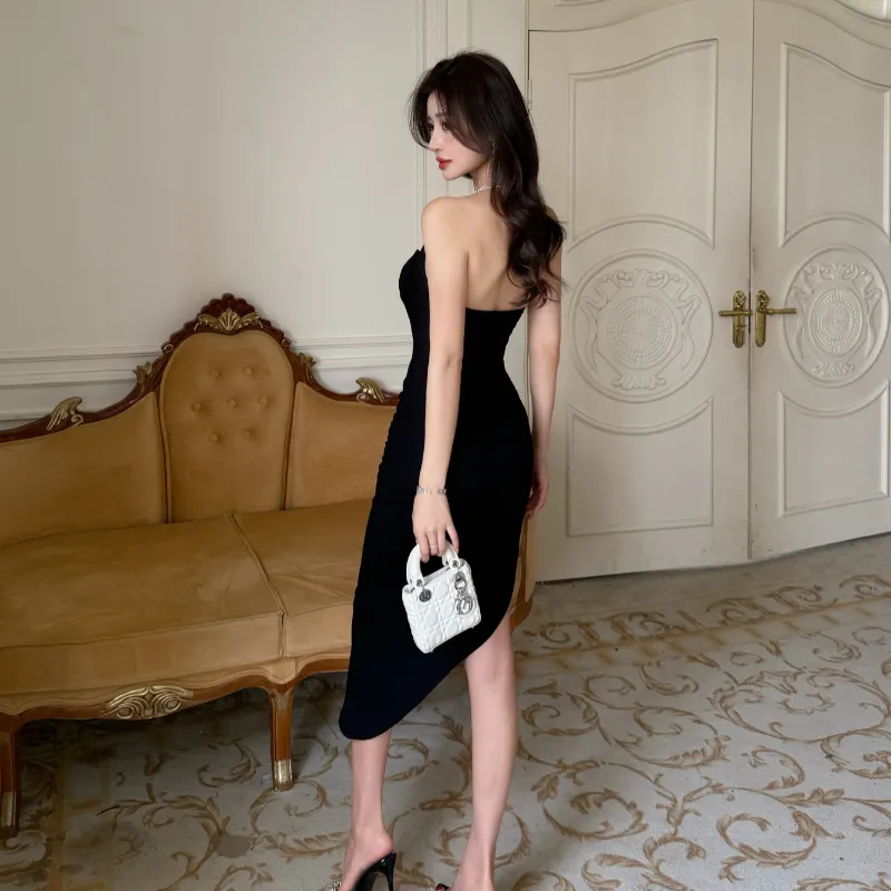 GUOZHEN Slip Dresses Women's Black-1