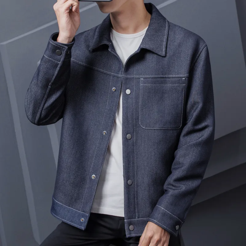 Merry City Jackets Coats Men's Denim Blue-4