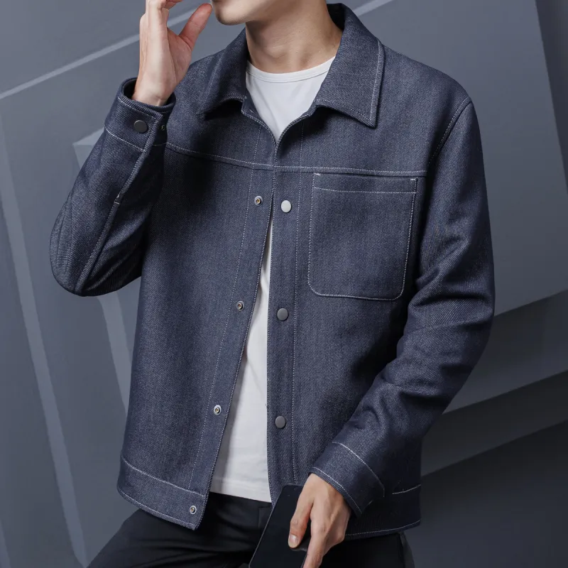 Merry City Jackets Coats Men's Denim Blue-3