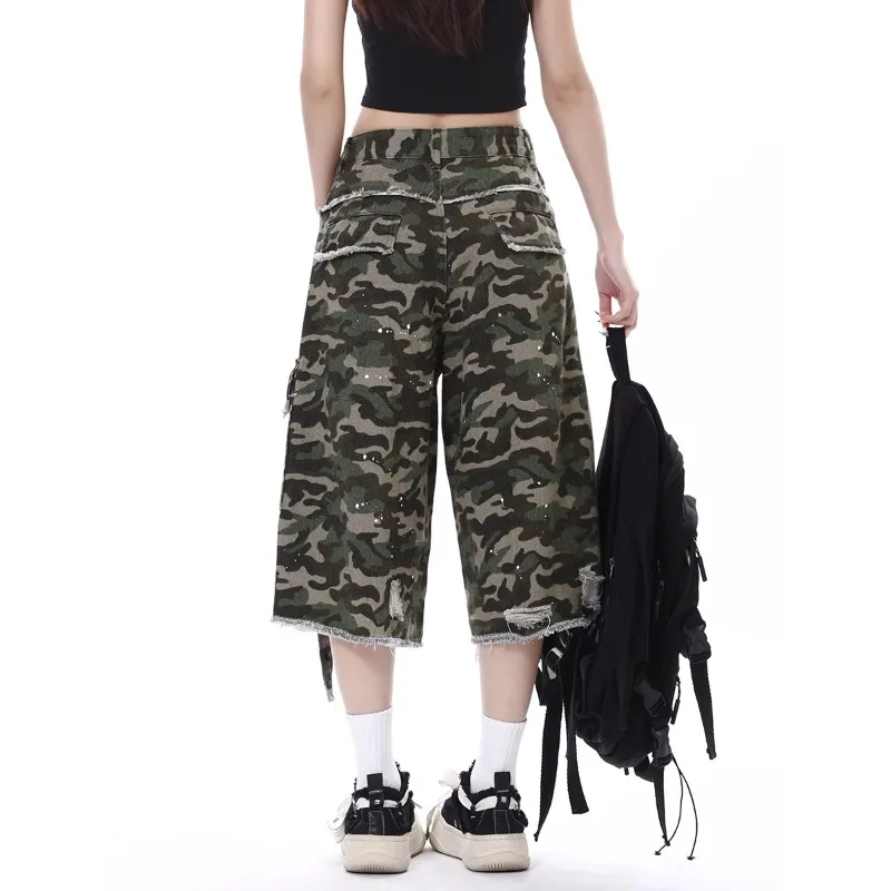VINMUK Denim Shorts Unisex Camouflage-6
