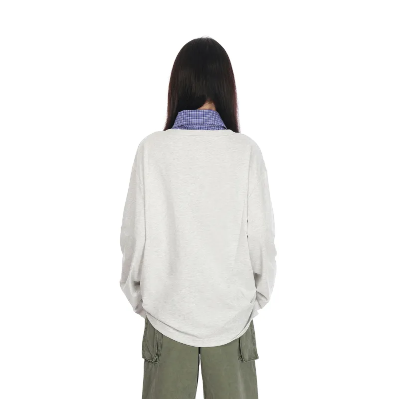 VINMUK Drop Shoulder Sleeve T Shirt Women's Gray-2