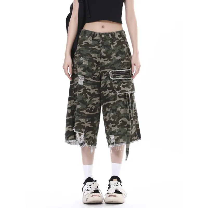 VINMUK Denim Shorts Unisex Camouflage-5