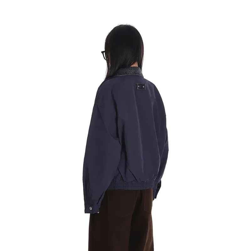 VINMUK Jackets Coats Unisex Navy Blue-2