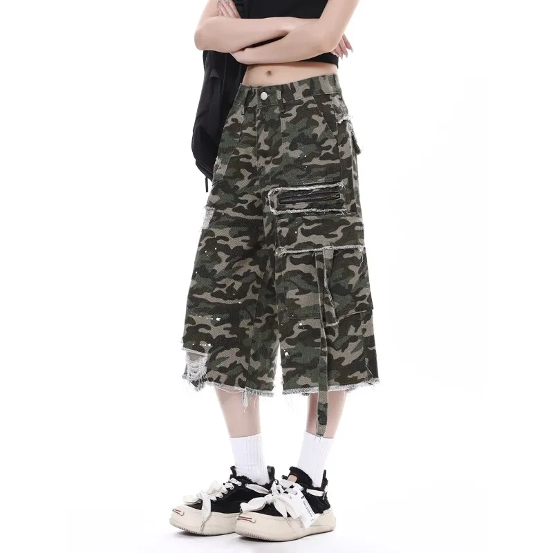 VINMUK Denim Shorts Unisex Camouflage-3