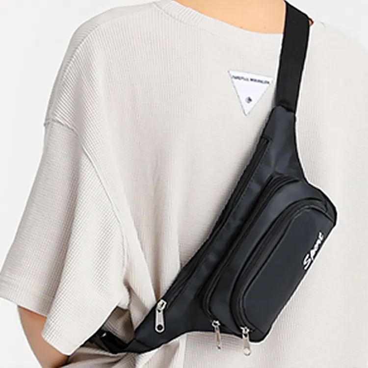 Yalu Fabric Crossbody Bag Small Size Unisex Black/Camouflage-3