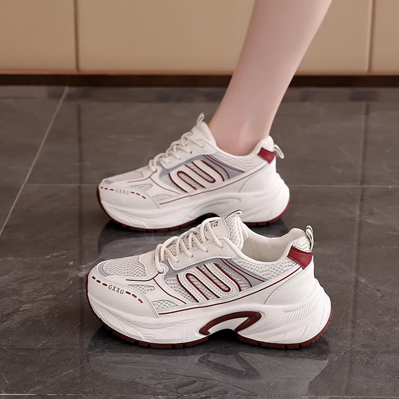 Turns By Turns Slip Resistant, Abrasion Resistant, Breathable, Height Increasing Low Top Chunky Sneakers Unisex-7