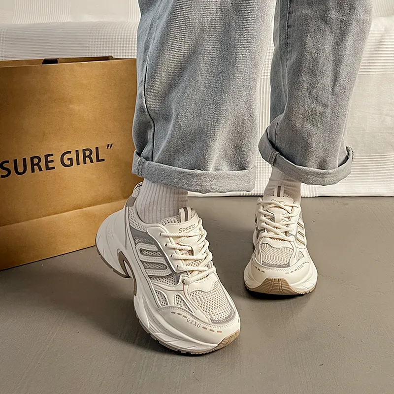 Turns By Turns Slip Resistant, Abrasion Resistant, Breathable, Height Increasing Low Top Chunky Sneakers Unisex-2