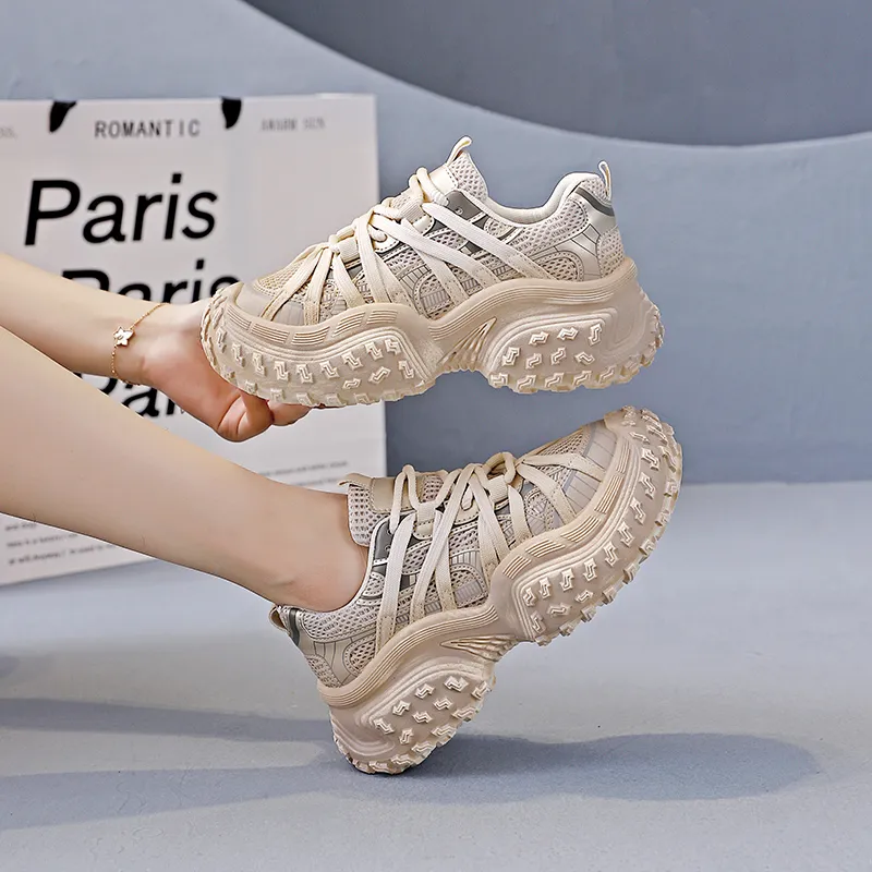 Turns By Turns Wear-Resistant Breathable Lightweight Height Increasing Low-Top Chunky Sneakers Unisex-11