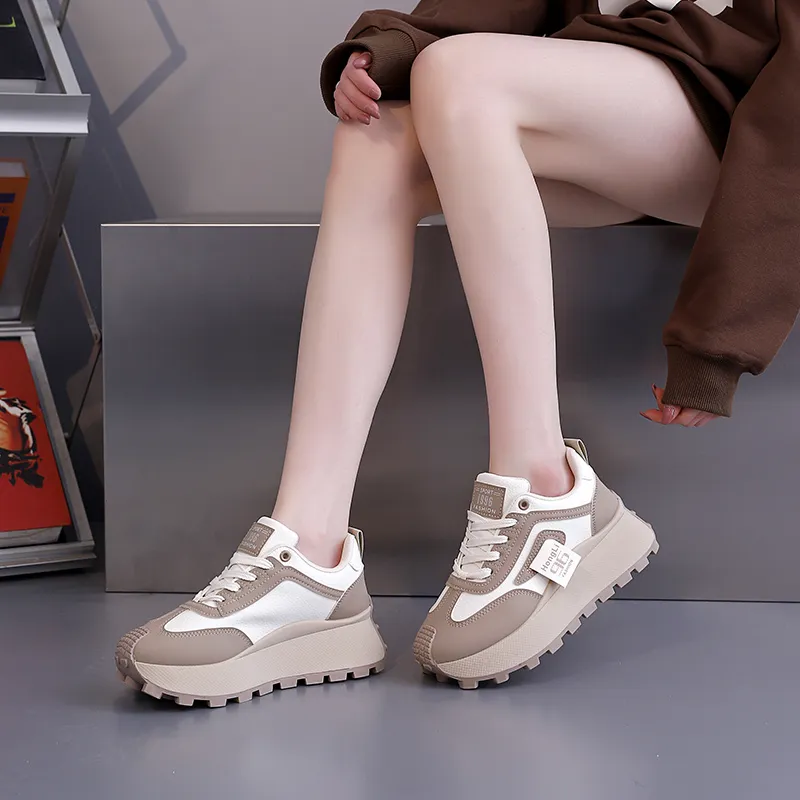 Turns By Turns Anti Slip And Wear Resistant Height Increasing Low Top Casual Shoes Women's-6