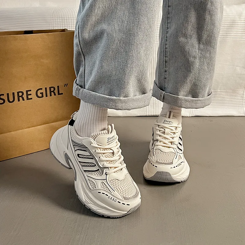 Turns By Turns Slip Resistant, Abrasion Resistant, Breathable, Height Increasing Low Top Chunky Sneakers Unisex-10