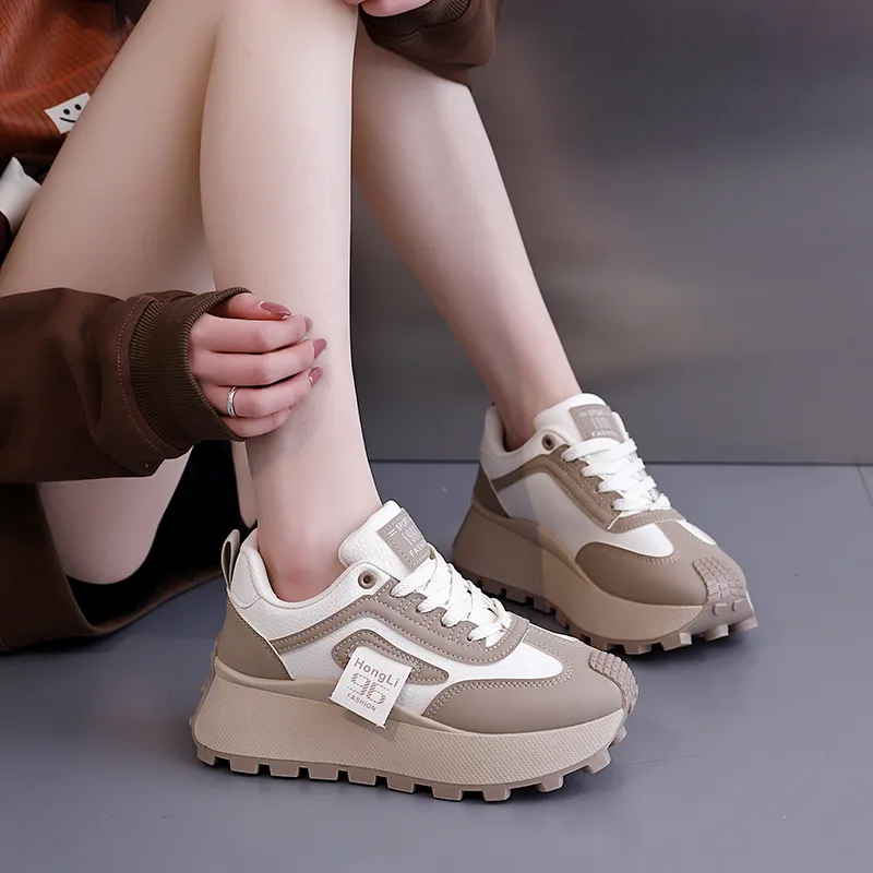 Turns By Turns Anti Slip And Wear Resistant Height Increasing Low Top Casual Shoes Women's-7