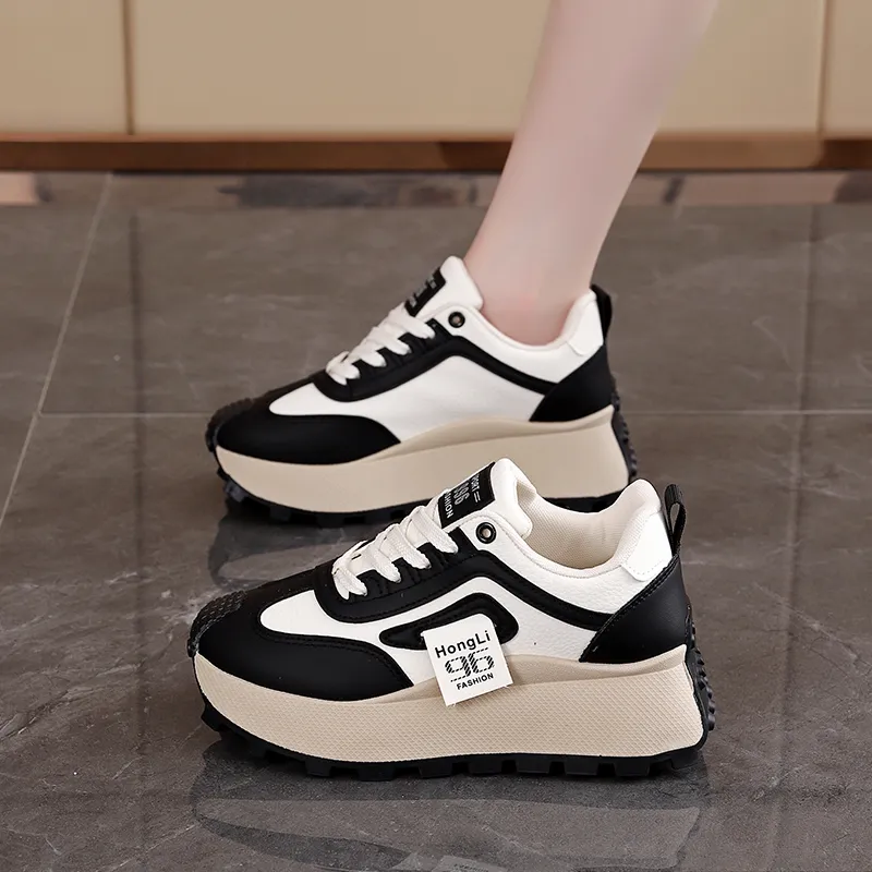 Turns By Turns Anti Slip And Wear Resistant Height Increasing Low Top Casual Shoes Women's-1