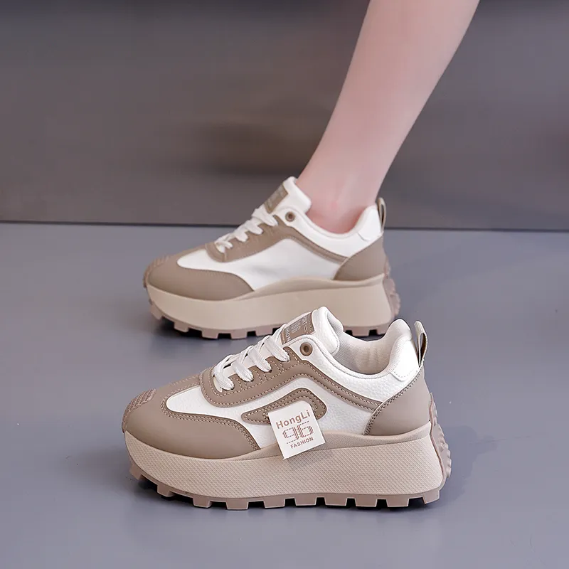 Turns By Turns Anti Slip And Wear Resistant Height Increasing Low Top Casual Shoes Women's-5
