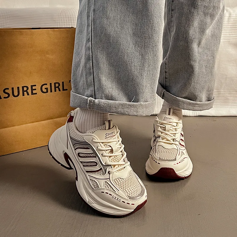 Turns By Turns Slip Resistant, Abrasion Resistant, Breathable, Height Increasing Low Top Chunky Sneakers Unisex-6