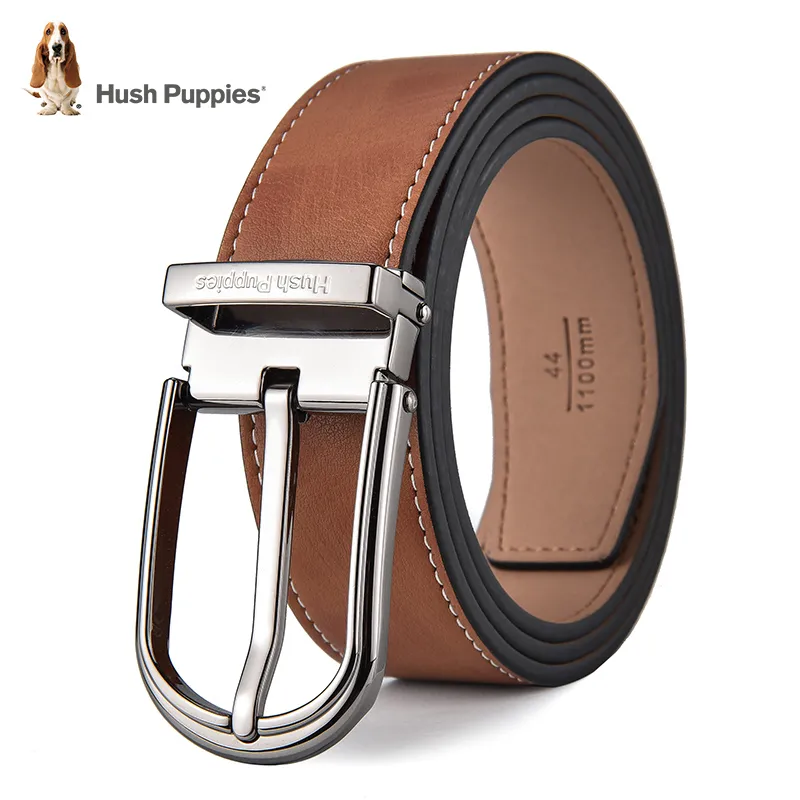 Hush Puppies Cow Leather Belts Men's Width 3.4cm-3