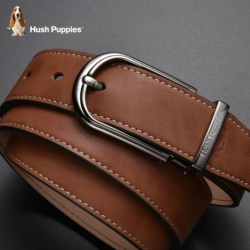 Hush Puppies Cow Leather Belts Men's Width 3.4cm-1