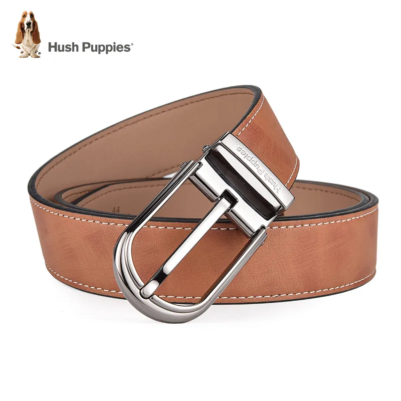 Hush Puppies Cow Leather Belts Men's Width 3.4cm-4