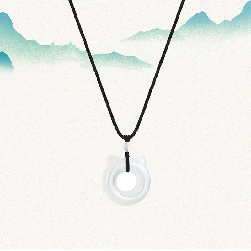 MAX&LOVE White Jade Bodhi Necklaces Unisex-3